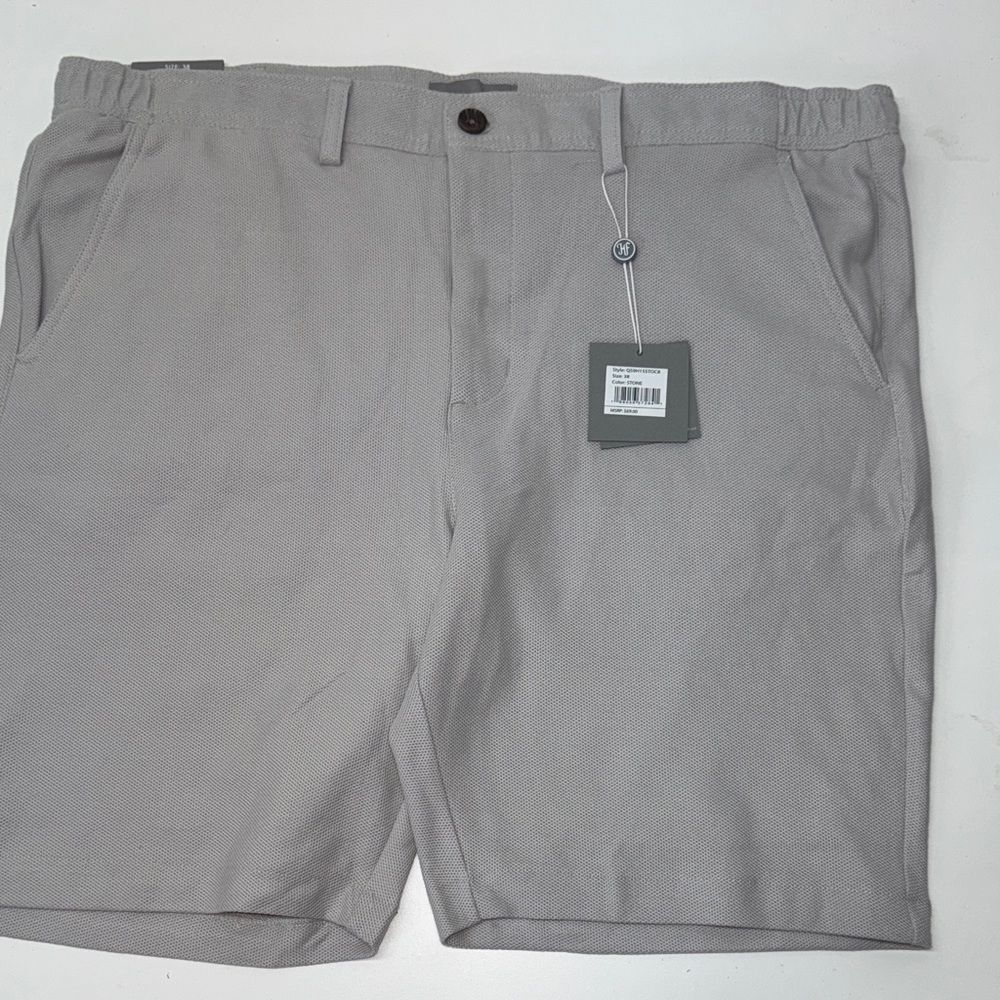 🔥Hickey Freeman Light Gray Flat Front Shorts Sz 38 New